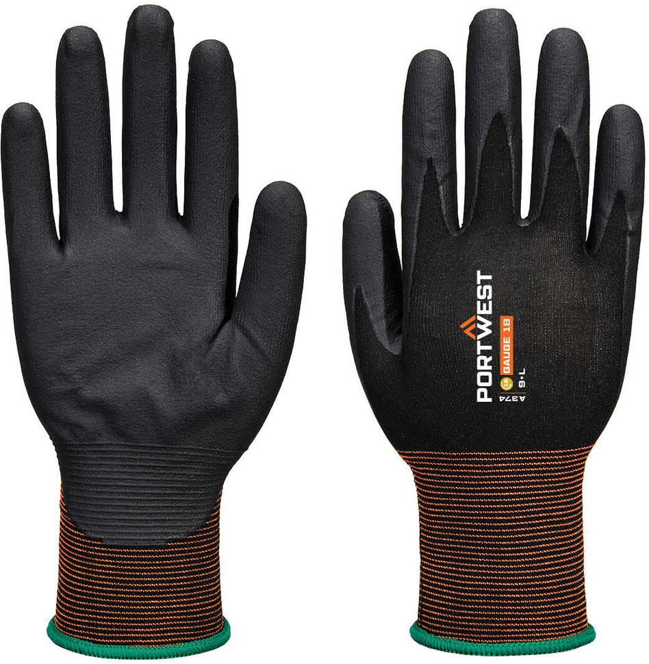 Nitrilo PORTWEST A374 pirštinės, Dydis: XXL, Pw spalvos: Juodas