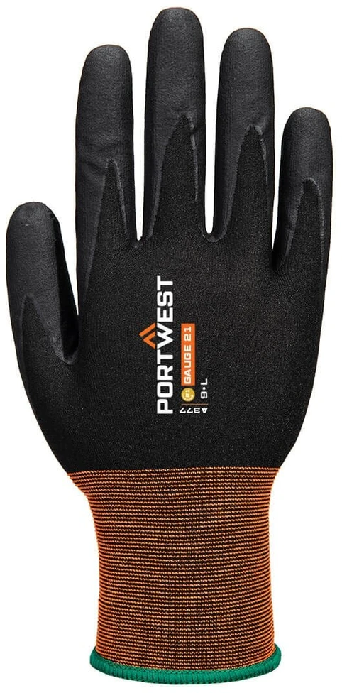 Nitrilo PORTWEST A377 pirštinės, Dydis: L, Pw spalvos: Juodas