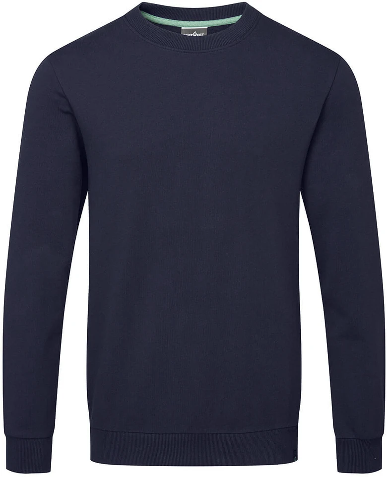 Organiškos medvilnės perdirbami PORTWEST EC300 sportiniai marškinėliai ilgomis rankovėmis, Dydis: XXXL, Pw spalvos: Navy