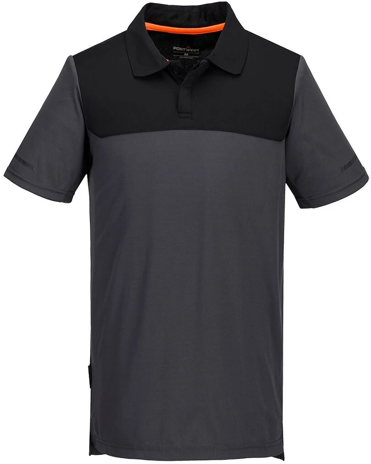 Polo marškinėliai PORTWEST EV410 trumpomis rankovėmis, Dydis: XXXL, Pw spalvos: Metal Pilkas