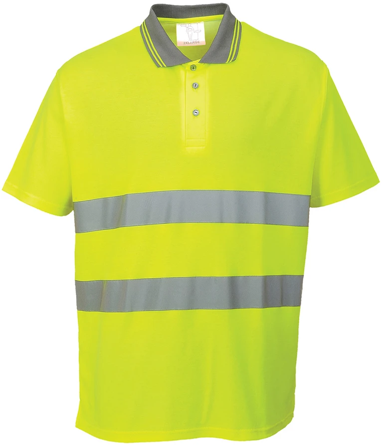 Polo marškinėliai PORTWEST S171, su kontrastine kitos spalvos apykakle, Dydis: M, Pw spalvos: Geltona