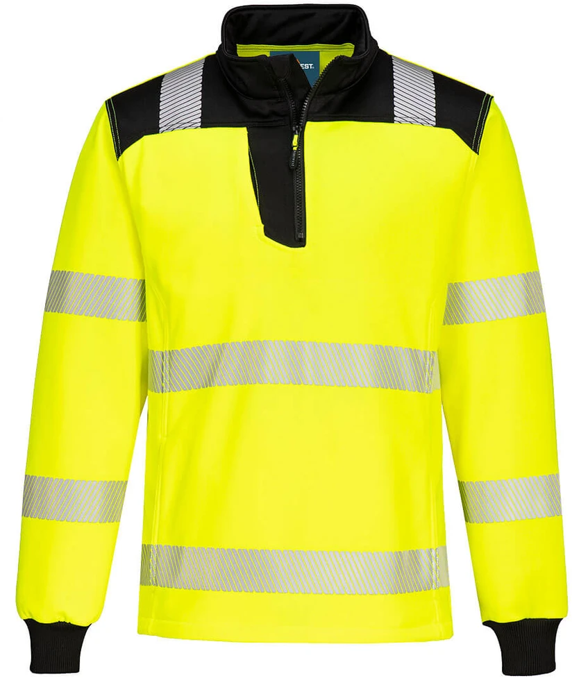 Sportinis džemperis žema apykakle Portwest PW326, Dydis: 5XL, Pw spalvos: Geltona/Juodas
