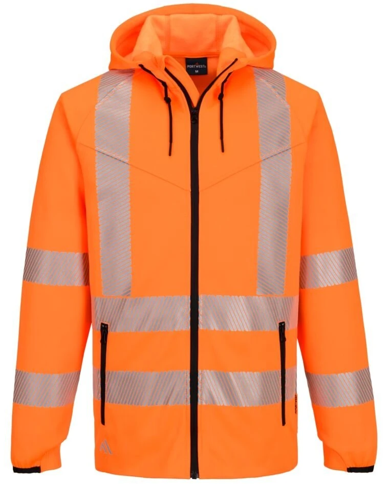 Sportinis PORTWEST KX303 užsegamas džemperis su gobtuvu, Dydis: XXXL, Pw spalvos: Oranžinis