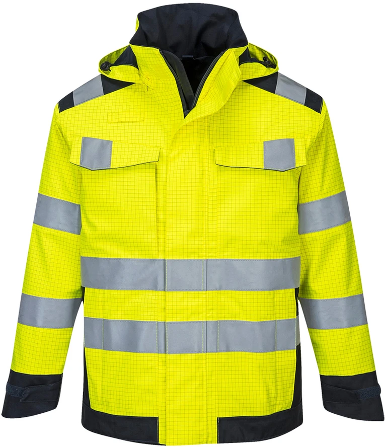 Švarkas nuo lietaus ir elektros iškrovos Portwest MV70, Dydis: S, Pw spalvos: Geltona/Navy