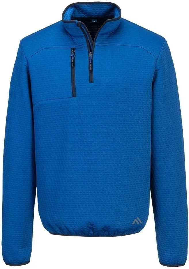 Tekstūrinis PORTWEST KX376 džemperis su 1/4 užtrauktuku, Dydis: XXL, Pw spalvos: Juodas