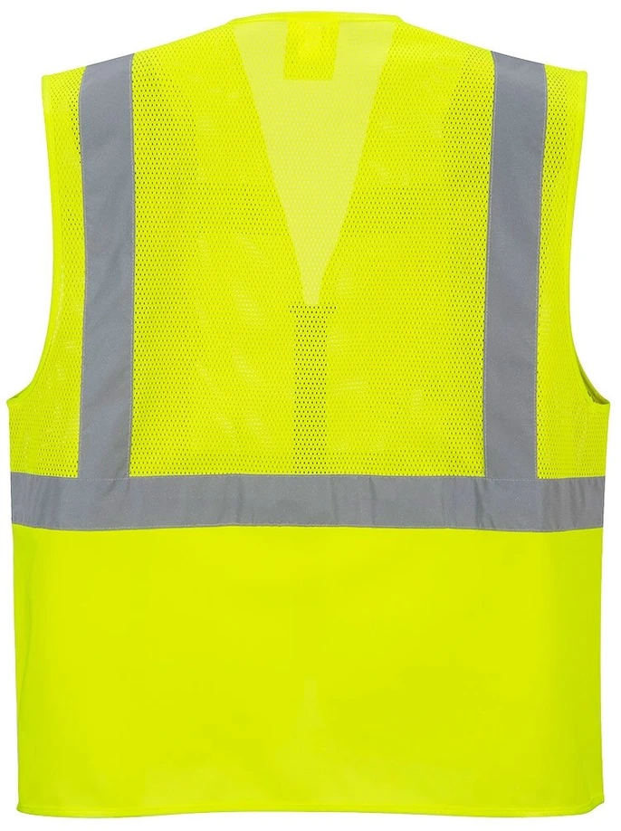 Tinklinė gero matomumo PORTWEST C496 vadovo liemenė, Dydis: XXXL, Pw spalvos: Geltona