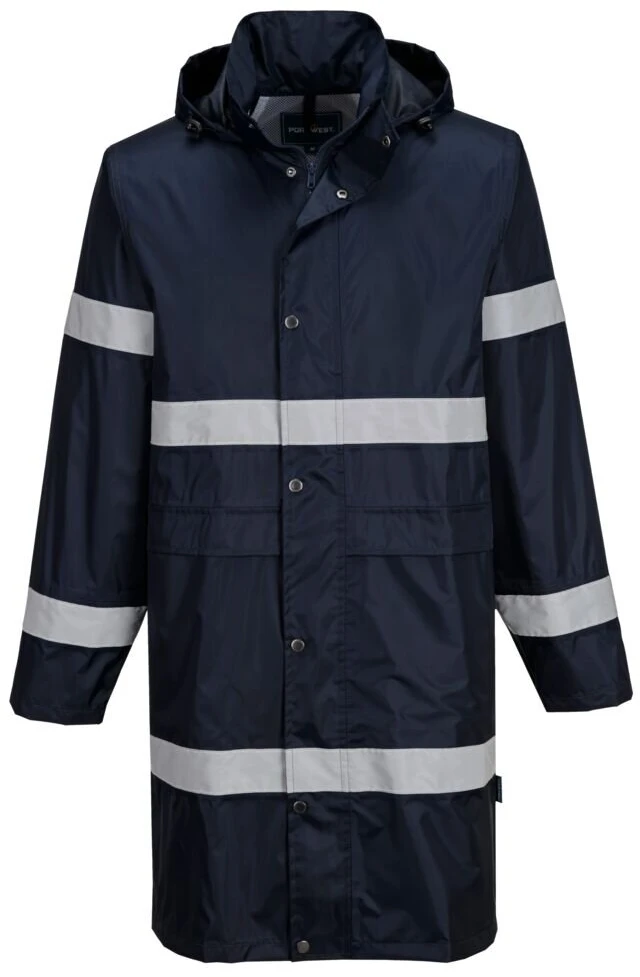 Vandeniui atspari PORTWEST F437 ilga striukė nuo lietaus (100cm), Dydis: XL, Pw spalvos: Navy