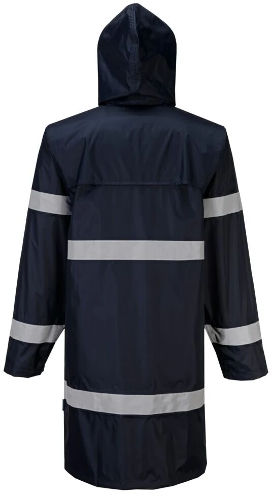 Vandeniui atspari PORTWEST F437 ilga striukė nuo lietaus (100cm), Dydis: 5XL, Pw spalvos: Juodas