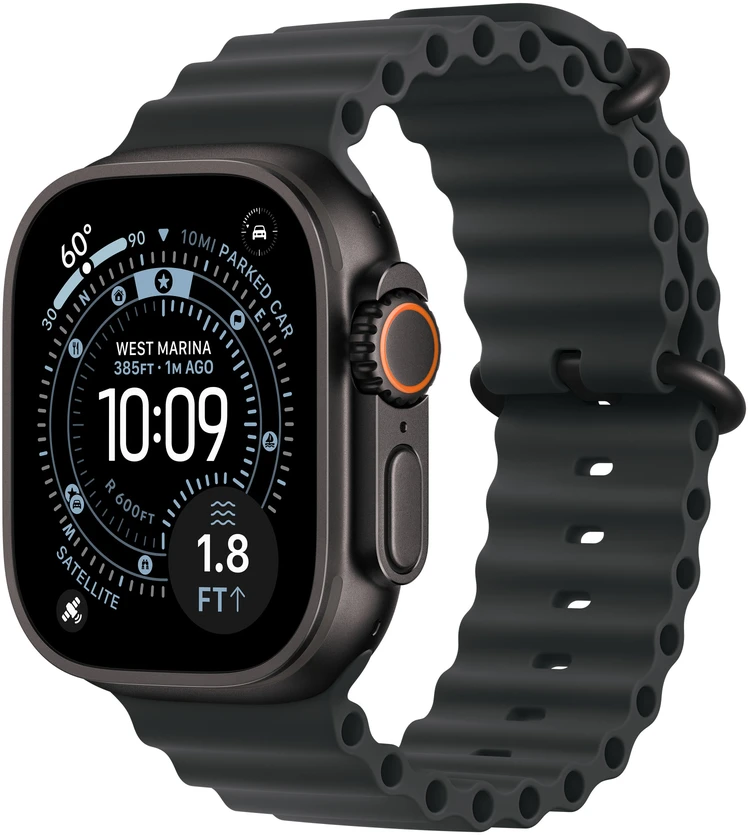 Apple Watch 49mm Black Ocean Band - Black Titanium Finish - MYPD3ZM/A