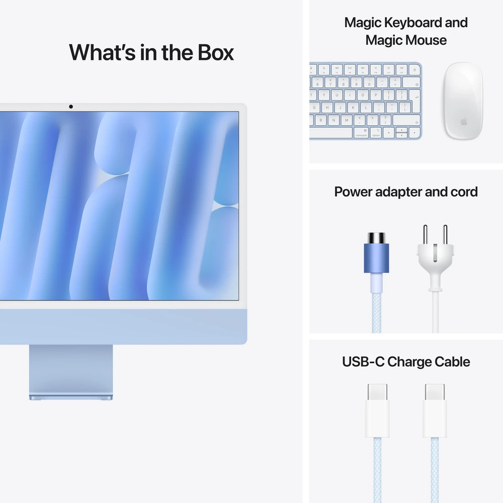 Apple iMac 24” 4.5K Retina M4 8‑core CPU 8‑core GPU/16GB/256GB/Blue/RUS - MWUF3RU/A