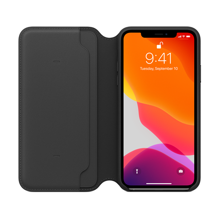 Apple iPhone 11 Pro Max odinis atverčiamas dėklas - Juodas