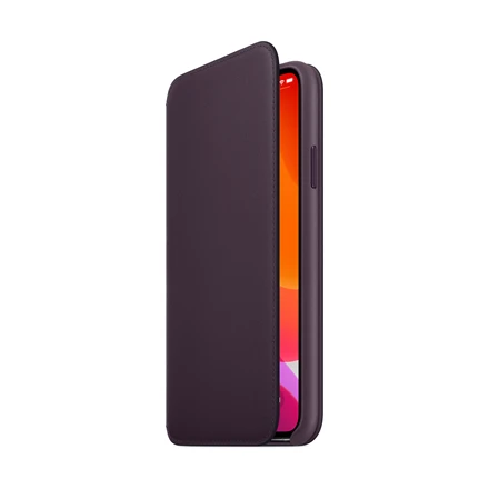 Apple iPhone 11 Pro Max odinis atverčiamas dėklas - Baklažano spalvos