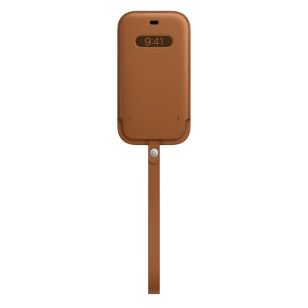 Dėklas Apple iPhone 12 | 12 Pro odinė rankovė su MagSafe - balno ruda