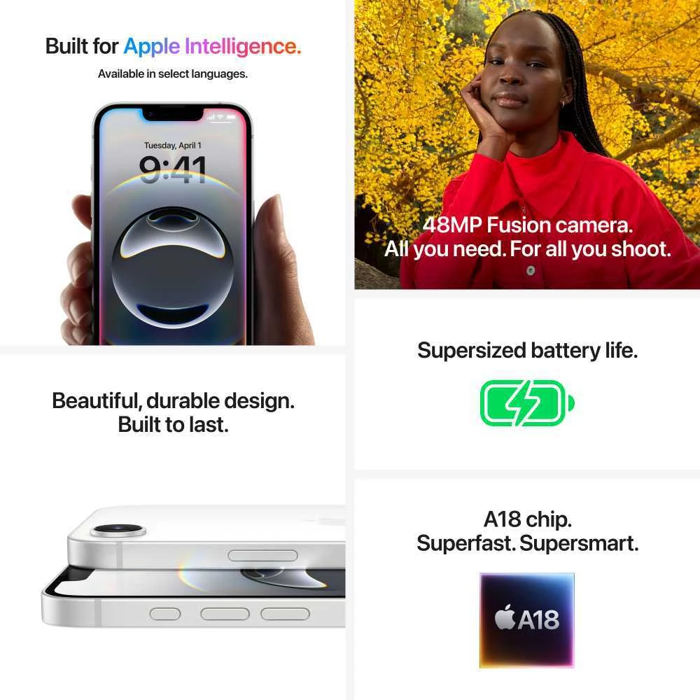 Apple iPhone 16e 128GB Black - MD1Q4HX/A