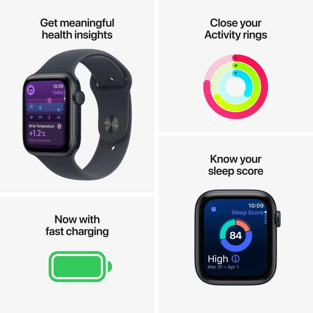 Apple Watch SE 3 GPS + Cellular 40mm Starlight Aluminium Case with Starlight Sport Band - S/M - MEP64ET/A