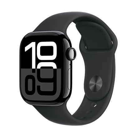 Išmanusis laikrodis Apple Watch Series 10 GPS 42mm Jet Juodas Aliuminio Case with Juodas Sport Band - S/M