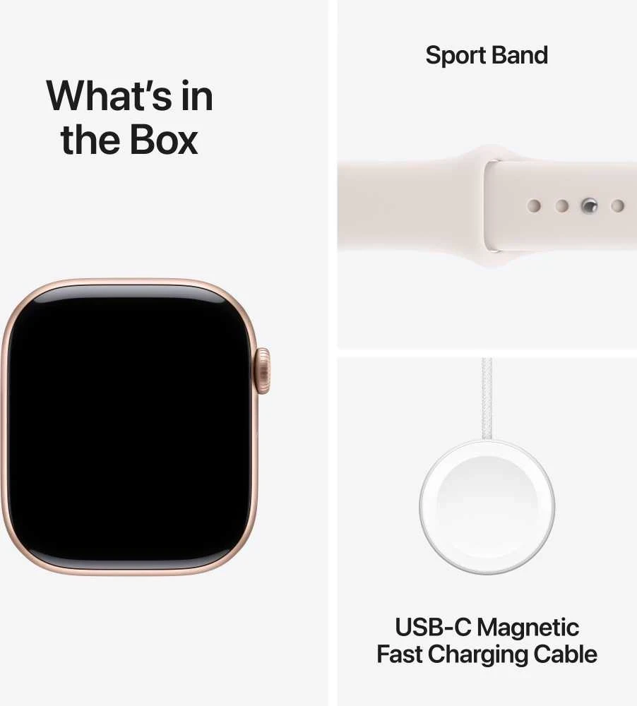 Apple Watch Series 11 GPS 46mm Rose Gold Aluminium Case with Light Blush Sport Band - S/M - MEV64ET/A