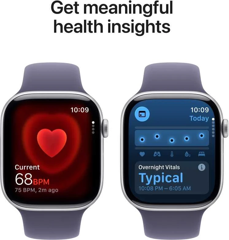Apple Watch Series 11 GPS + Cellular 42mm Silver Aluminium Case with Purple Fog Sport Band - M/L - MF8J4ET/A