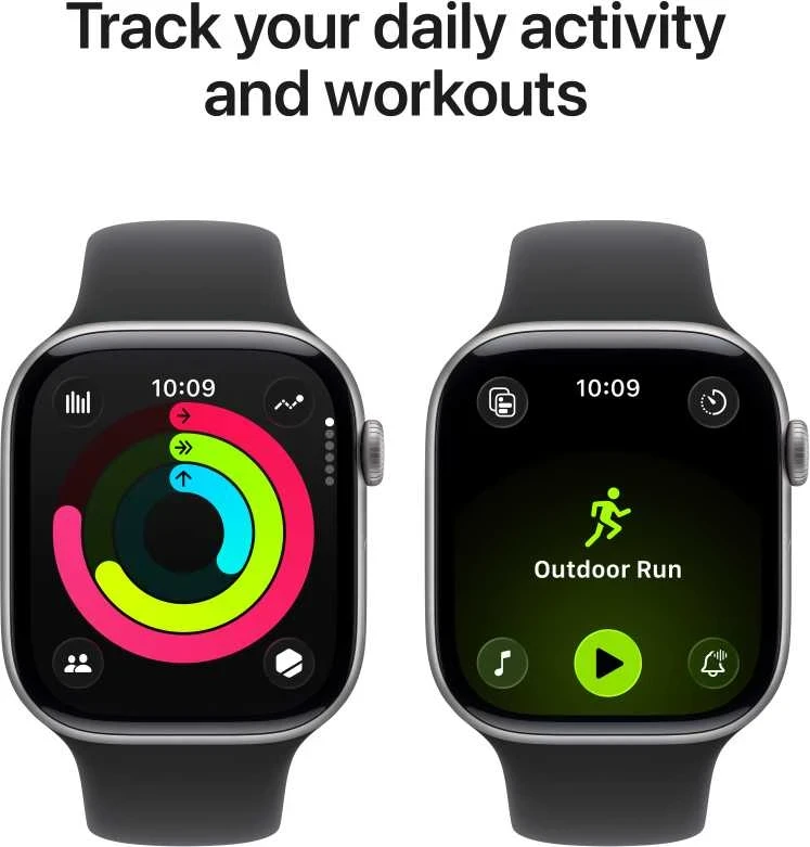 Apple Watch Series 11 GPS + Cellular 42mm Space Grey Aluminium Case with Black Sport Band - M/L - MF8C4ET/A