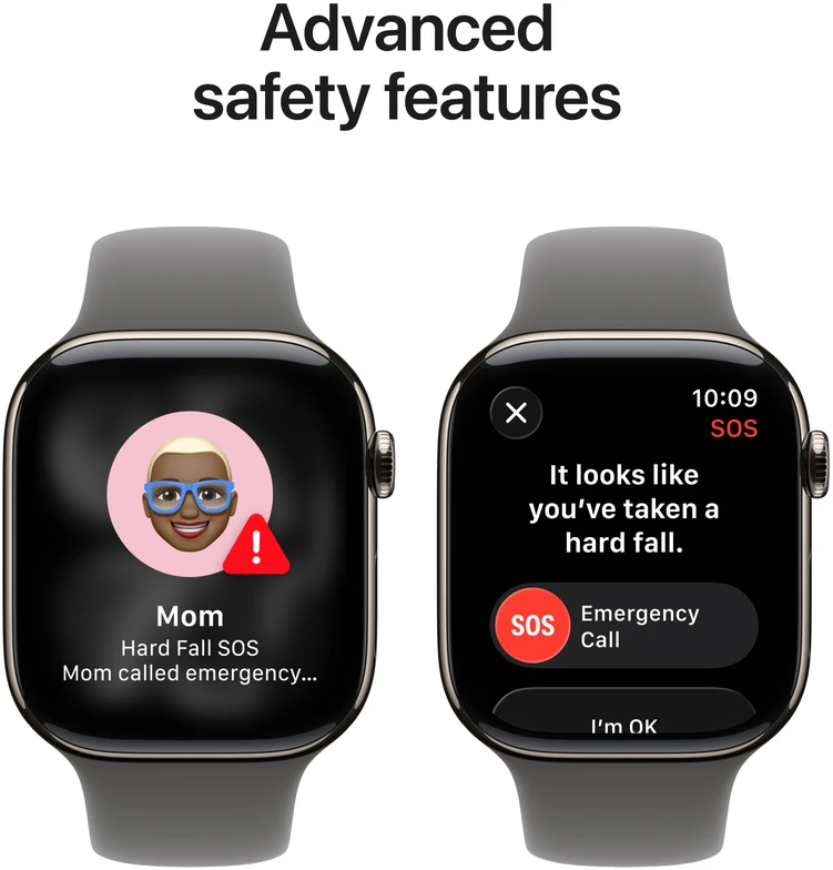Apple Watch Series 11 GPS + Cellular 42mm Natural Titanium Case with Stone Grey Sport Band - S/M - MF8M4ET/A