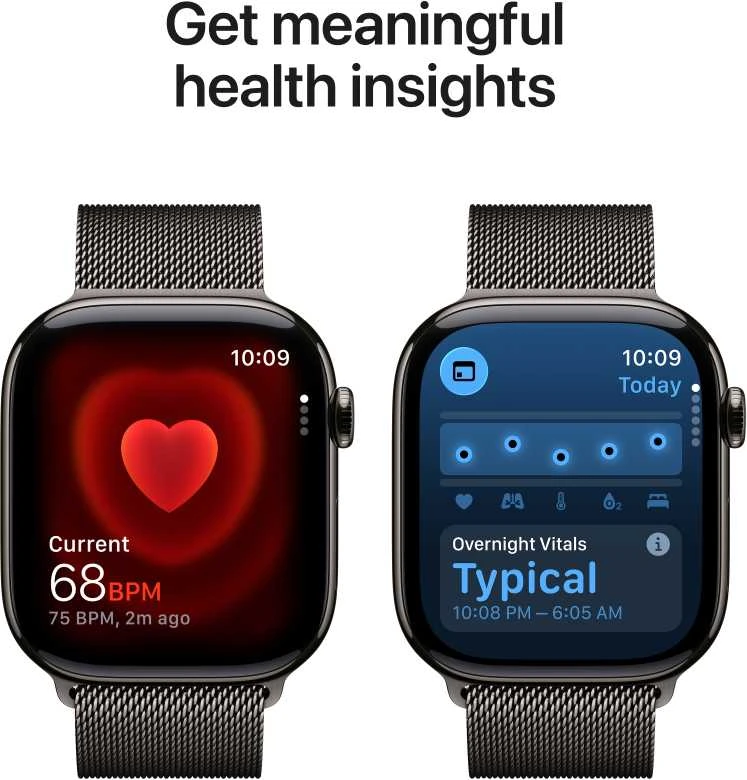 Apple Watch Series 11 GPS + Cellular 42mm Slate Titanium Case with Slate Milanese Loop - MF8U4ET/A