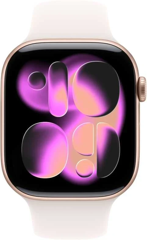 Apple Watch Series 11 GPS + Cellular 46mm Rose Gold Aluminium Case with Light Blush Sport Band - M/L - MFCJ4ET/A