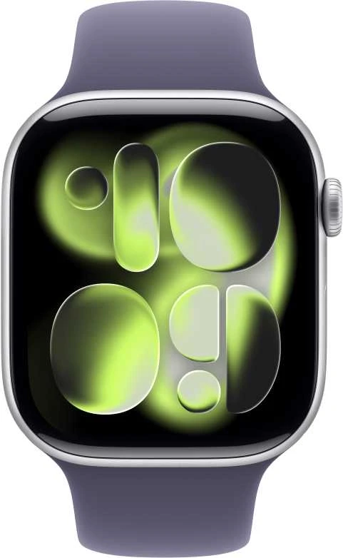 Apple Watch Series 11 GPS + Cellular 46mm Silver Aluminium Case with Purple Fog Sport Band - M/L - MFCR4ET/A