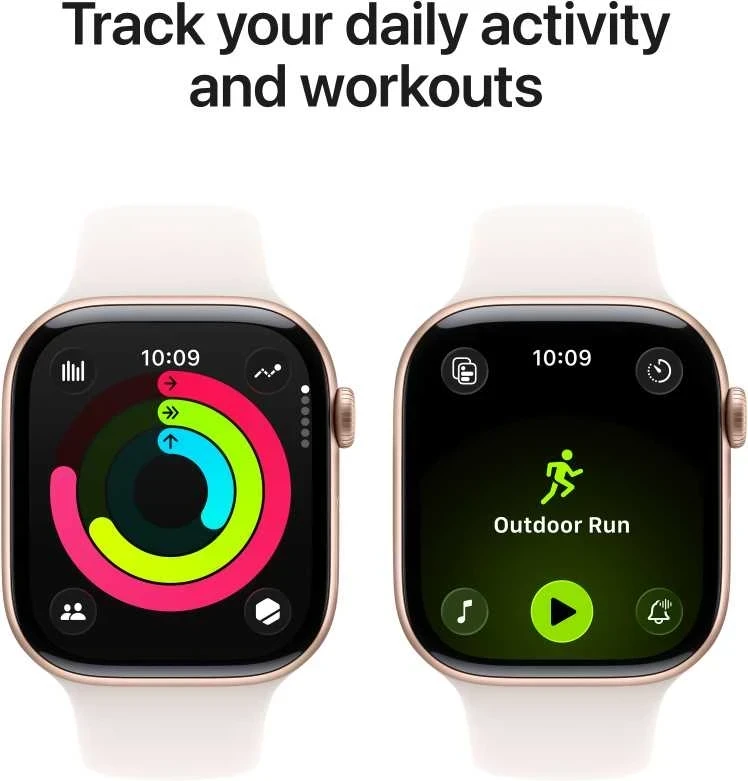 Apple Watch Series 11 GPS + Cellular 46mm Rose Gold Aluminium Case with Light Blush Sport Band - M/L - MFCJ4ET/A