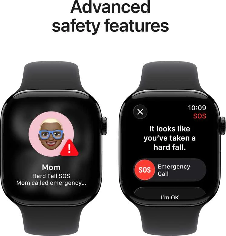 Apple Watch Series 11 GPS + Cellular 46mm Jet Black Aluminium Case with Black Sport Band - S/M - MFC24ET/A