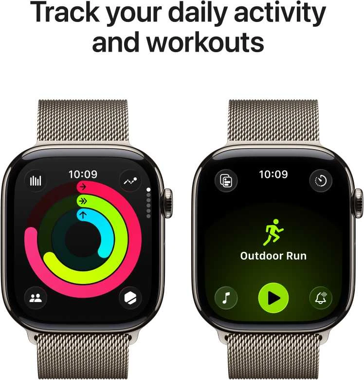 Apple Watch Series 11 GPS + Cellular 46mm Natural Titanium Case with Natural Milanese Loop - M/L - MFD04ET/A