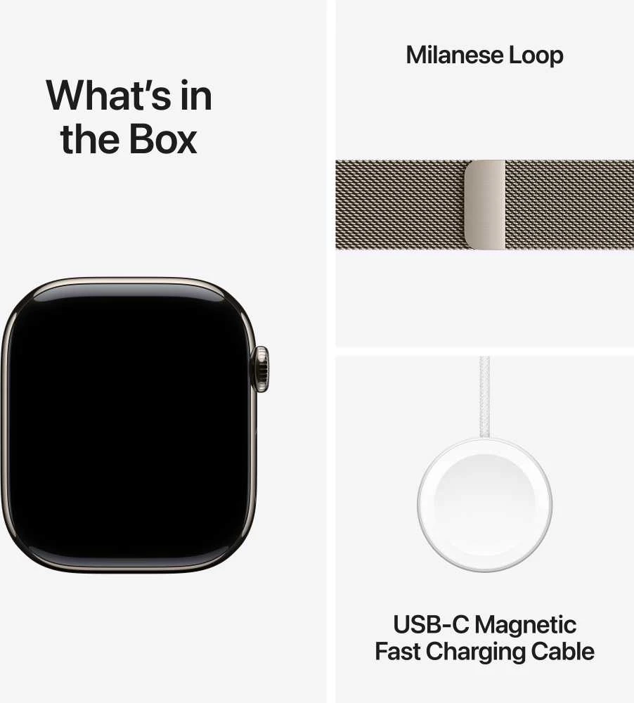 Apple Watch Series 11 GPS + Cellular 46mm Natural Titanium Case with Natural Milanese Loop - M/L - MFD04ET/A