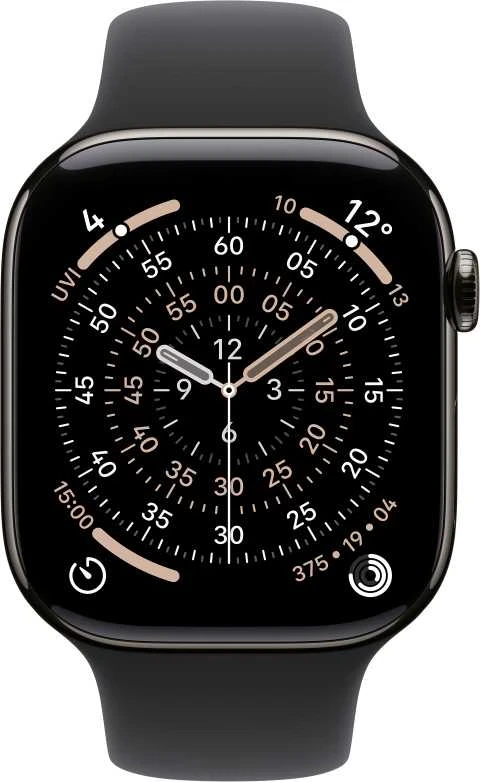 Apple Watch Series 11 GPS + Cellular 46mm Slate Titanium Case with Black Sport Band - M/L - MFD24ET/A