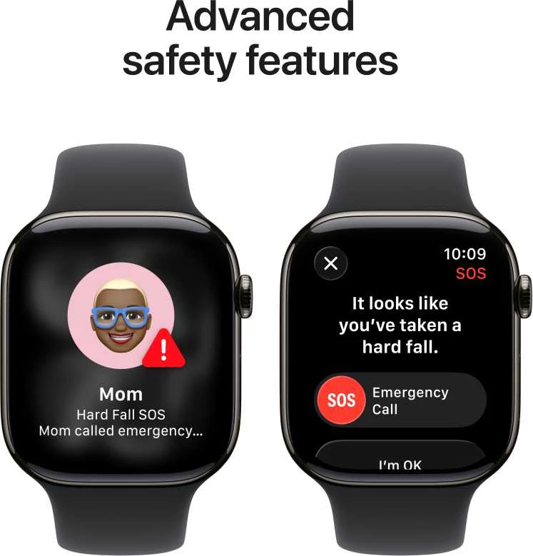 Apple Watch Series 11 GPS + Cellular 46mm Slate Titanium Case with Black Sport Band - M/L - MFD24ET/A