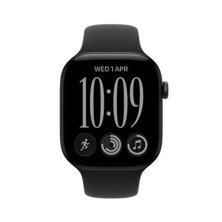 Apple Watch Series 12 GPS 46mm Black Aluminium Case with Black Sport Band - M/L - MJEL4ET/A