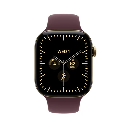 Išmanusis laikrodis Apple Watch Series 12 GPS + Cellular 42mm Radiant Gold Titanium Case with Burgundy Sport Band - S/M - MJGJ4ET/A