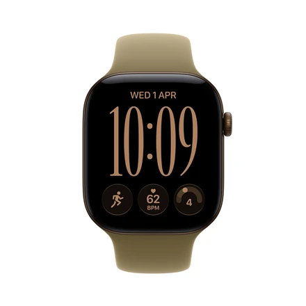 Apple Watch Series 12 GPS + Cellular 42mm Dark Bronze Aluminium Case with Olive Sport Band - S/M - MJG44ET/A