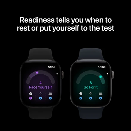 Išmanusis laikrodis Apple Watch Series 12 GPS + Cellular 42mm Radiant Gold Titanium Case with Burgundy Sport Band - S/M - MJGJ4ET/A