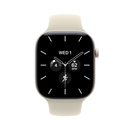 Apple Watch Series 12 GPS + Cellular 42mm Pearl White Ceramic Case with Sand Sport Band - S/M - MJGW4ET/A