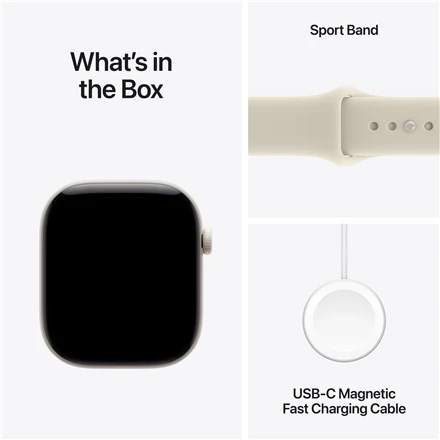 Apple Watch Series 12 GPS + Cellular 42mm Pearl White Ceramic Case with Sand Sport Band - S/M - MJGW4ET/A