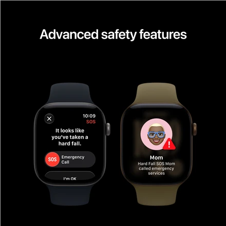 Apple Watch Series 12 GPS + Cellular 42mm Dark Bronze Aluminium Case with Olive Sport Band - S/M - MJG44ET/A