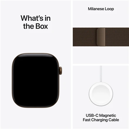 Apple Watch Series 12 GPS + Cellular 46mm Dark Bronze Aluminium Case with Dark Bronze Milanese Loop - M/L - MKDG4ET/A