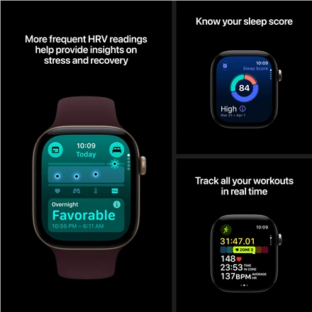 Apple Watch Series 12 GPS + Cellular 46mm Dark Bronze Aluminium Case with Dark Bronze Milanese Loop - M/L - MKDG4ET/A