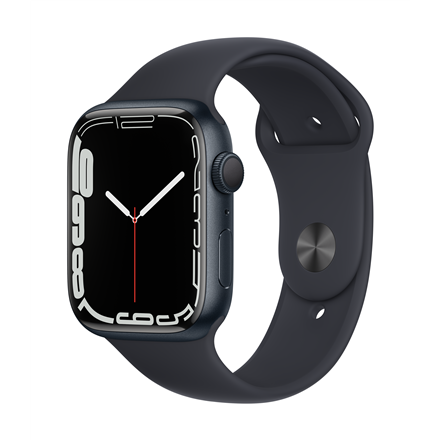 Išmanusis laikrodis Apple Watch Series 7, GPS, 45mm, Mėlyno (Midnight)  aliuminio korpusas su mėlynos spalvos (Midnight) silikoniniu dirželiu |  Varle.lt