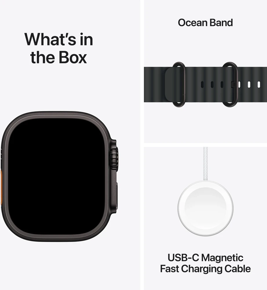 Apple Watch Ultra 3 GPS + Cellular 49mm Black Titanium Case with Black Ocean Band - MF0J4ET/A