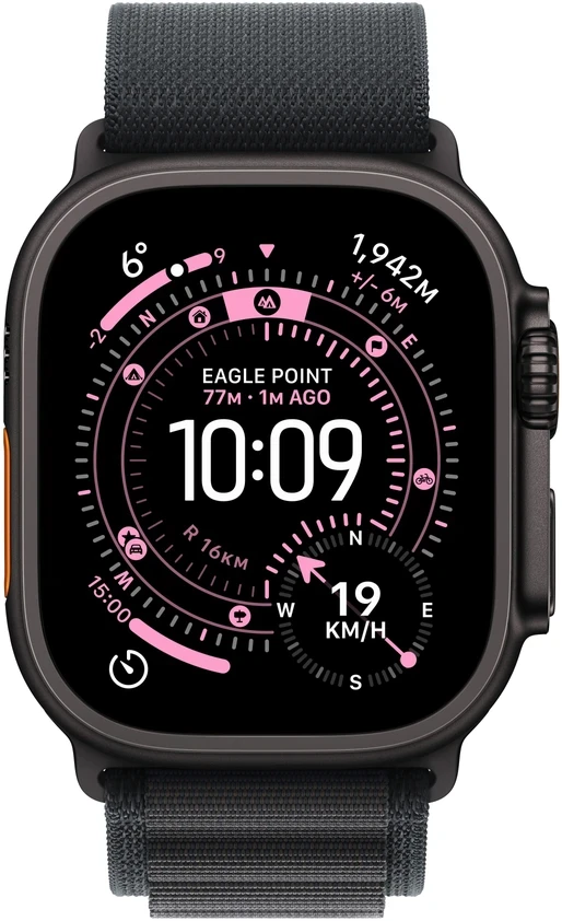 Apple Watch Ultra 3 GPS + Cellular 49mm Black Titanium Case with Black Alpine Loop - Large - MF0X4ET/A