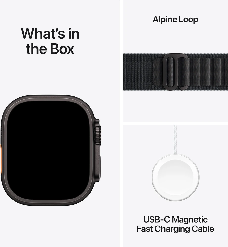 Apple Watch Ultra 3 GPS + Cellular 49mm Black Titanium Case with Black Alpine Loop - Large - MF0X4ET/A