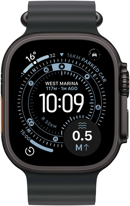 Apple Watch Ultra 3 GPS + Cellular 49mm Black Titanium Case with Black Ocean Band - MF0J4ET/A