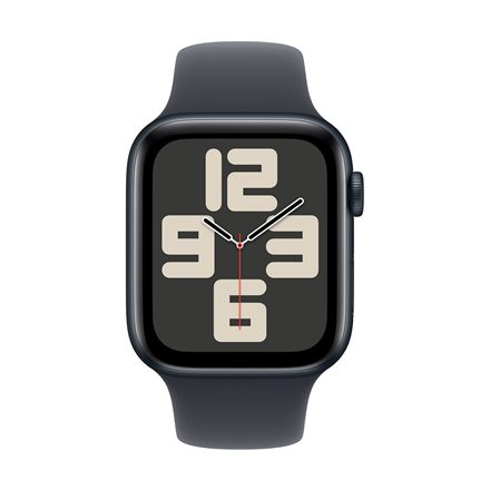 Išmanusis laikrodis Apple Watch SE GPS 44mm Midnight Aliuminio dėklas su Midnight Sport Band – M/L