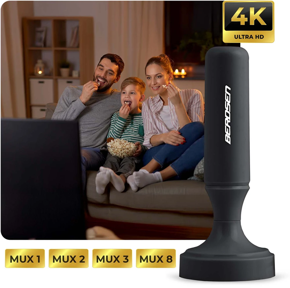 „Berdsen BD-956“ 360 laipsnių televizoriaus „Ultra HD 4K“ vidaus antena, juoda
