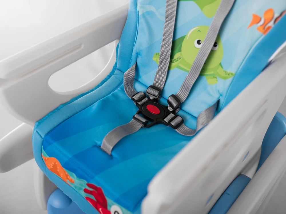 Ricokids Teri 3in1 kūdikio maitinimo kėdutė, pilka ir mėlyna